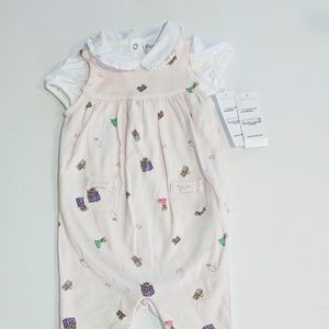 💗Pale Pink Ralph Lauren Overalls Set Onesie